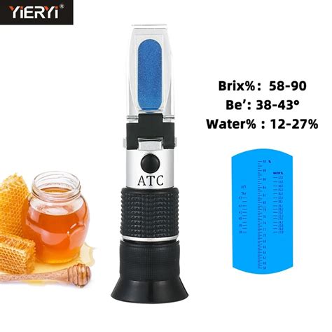 Yieryi New 5890 Brix 3843 Bee Baume Honey Refractometer Atc Portable