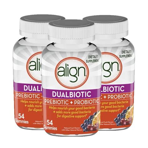 Align Prebiotic Probiotic Supplement Gummies Natural Flavors Ct