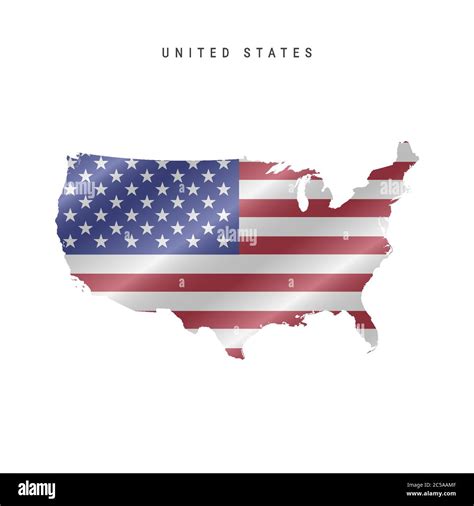 Detailed Waving Flag Map Of The United States Vector Map With Masked Flag Stock Vector Image