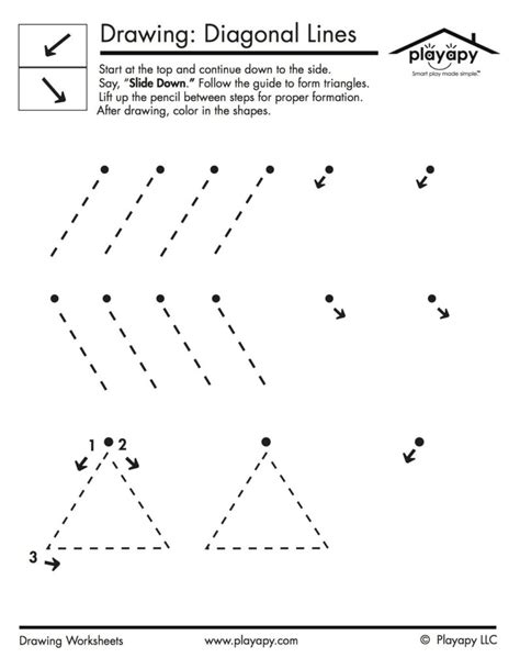 Tracing Diagonal Lines Worksheets For Preschool