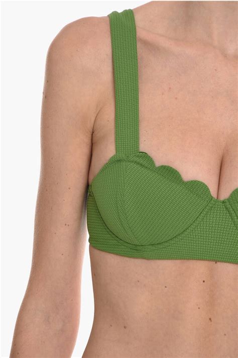 Marysia Scalloped Hem North Balconette Bikini Top With Underwire Women