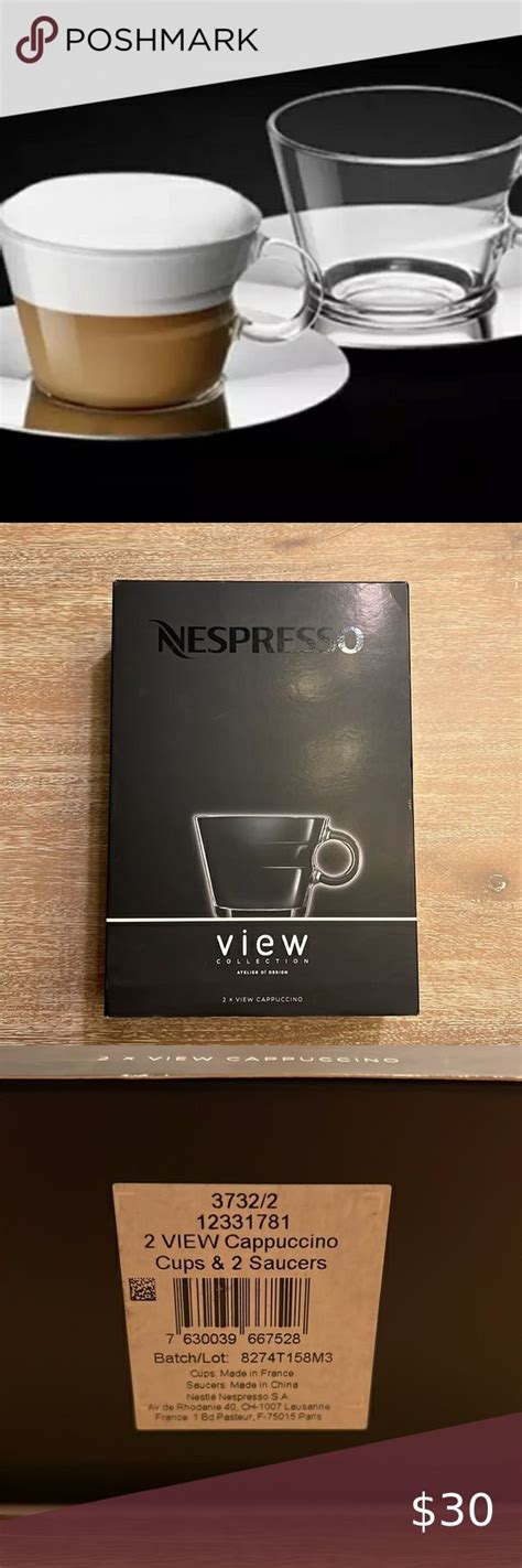 Nespresso View Collection 2 Cappuccino Cups And Stainless Saucers