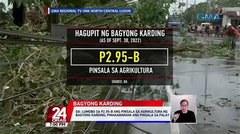 DA Lumobo Sa P2 95 B Ang Pinsala Sa Agrikultura Ng Bagyong Karding