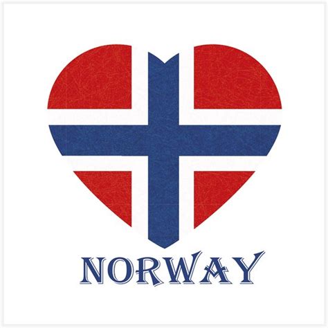 Stickers Noorwegen 10 X 10 Cm Vlag In Hartvorm Norway Noorse