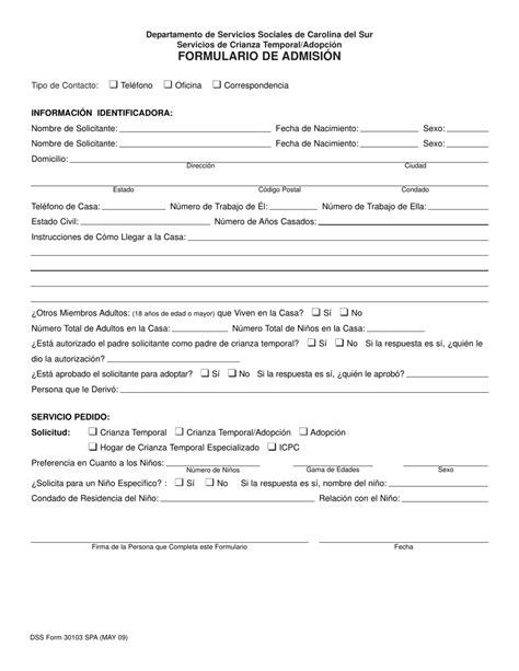 Dss Formulario 30103 Spa Fill Out Sign Online And Download Printable