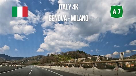 Driving In Italy On Autostrade A From Genova To Milano Youtube