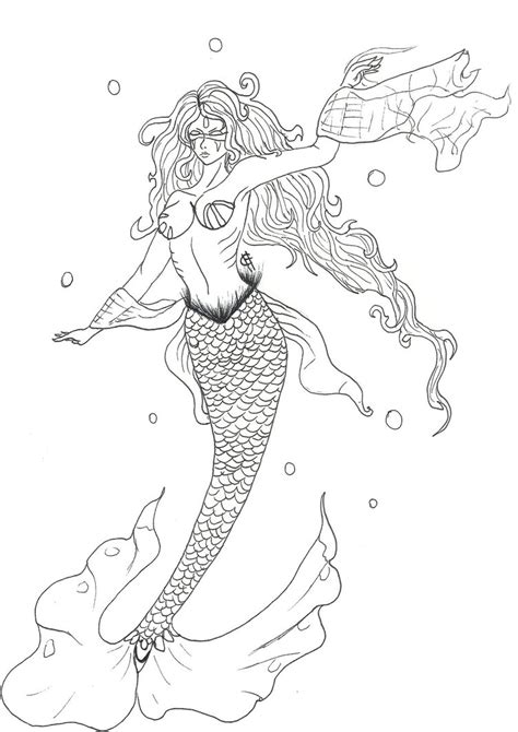 Mermaid Drawing Outline at GetDrawings | Free download