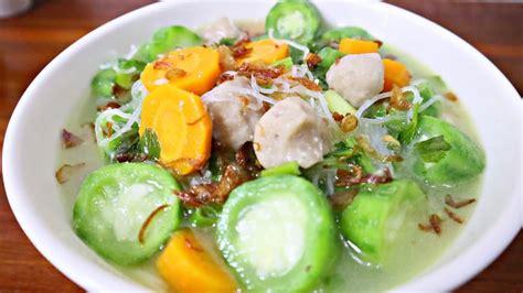 Begini Caranya Membuat Sop Oyong Bihun Bakso Segar Dan Sehat Youtube