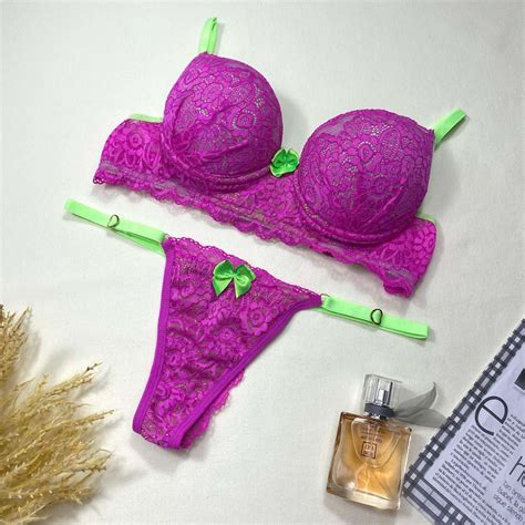 Conjunto De Lingerie Violeta Rosa Barbie Green Fresh Dolce Pecado