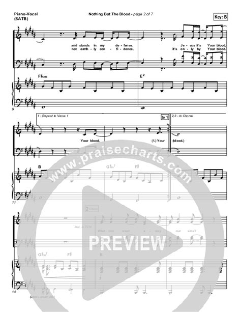 Nothing But The Blood Sheet Music Pdf Matt Redman Praisecharts