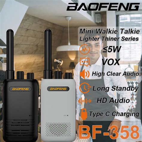 Baofeng BF 358 Mini Handheld Walkie Talkie USB Fast Charge Lighter