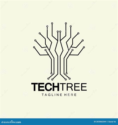 Technisch Boomstamlogo Concept Concept Groen Netwerktechnologielogo