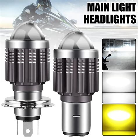 Motorcycle Led Bulb H4 Ba20d Headlight Bulbs Csp White Yellow Hi Lo Beam Fog Lamp Waterproofjpeg