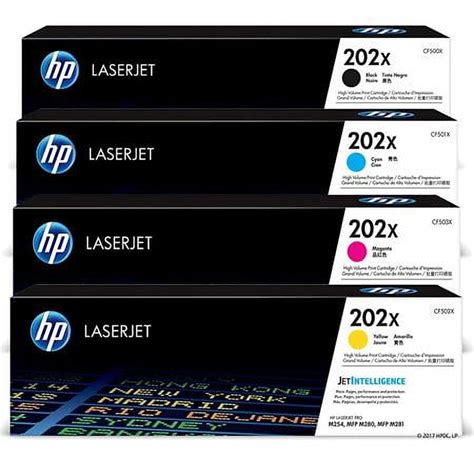 HP 202X High Yield LaserJet Toner Cartridge Set Black 2 Pack And Cyan