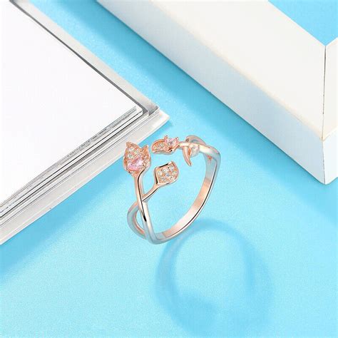 Ring Calla Sterling Silber Zirkonia Farbe Rosegold Damen M Dchen