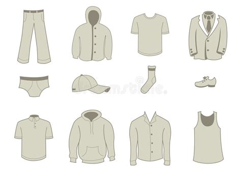 Shirt Collars Jacket Types Flat Line Icons Set Formal Clothing Vector