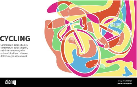 Road Bike Contemporary Abstract Style Cycling Vector Illustration Stock