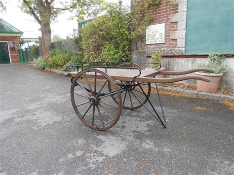 Hand Cart Market Barrow Victorian Reproduction Dressed Oak Wood Ebay