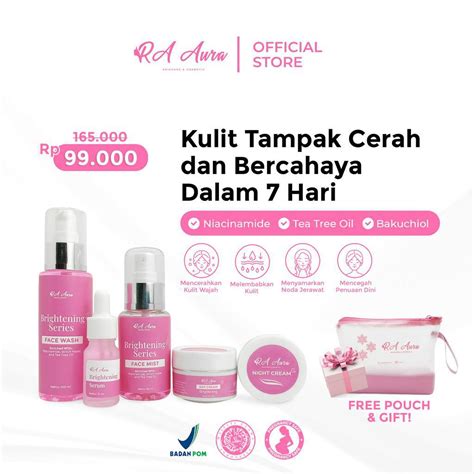 Jual BPOM Ra Aura Paket Whitening Series NIACIAMIDE Cerah Dalam 7