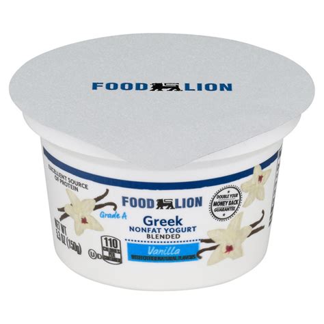 Save On Food Lion Non Fat Vanilla Blended Greek Yogurt Cup Order Online