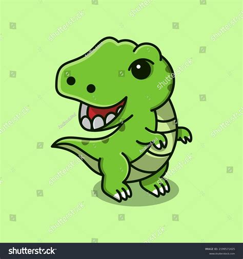 Cute T Rex Suitable Mascot Sticker Stock Vector (Royalty Free ...