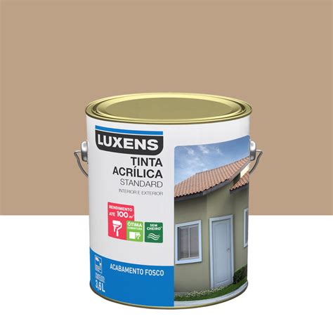 Tinta Acrílica Fosca Standard Interior e Exterior Camurça 3 6 L Luxens