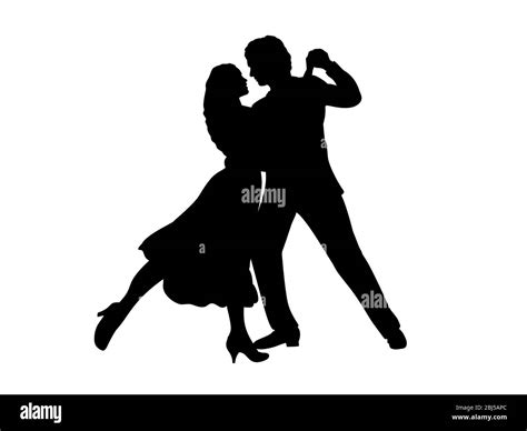 Silueta Del Hombre Y La Mujer En La Danza Imagen Vector De Stock Alamy