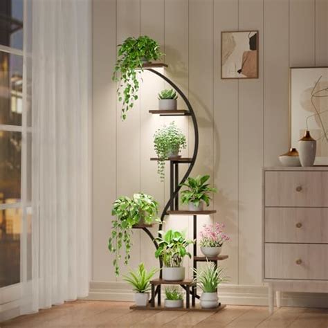 Goyappin Plant Stand With Grow Light 8 Tiered Plant Shelf