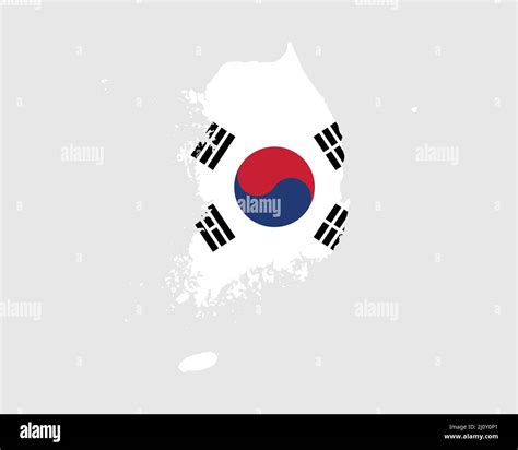 Mapa de bandera de Corea del Sur Mapa de la República de Corea con la