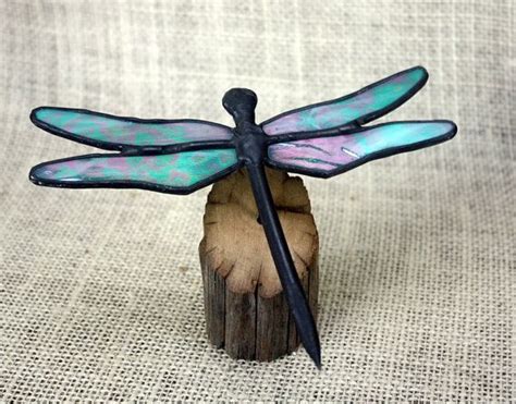 Teal Green Iridescent Dragonfly Stained Glass Sculpture On Etsy Dragonfly Stained Glass