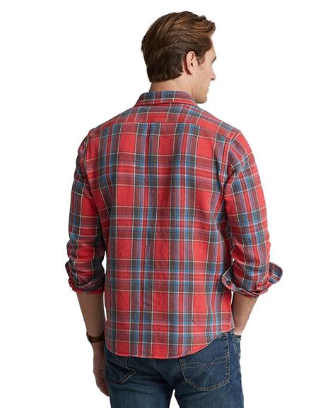 Polo Ralph Lauren Mens Classic Fit Plaid Brushed Twill Shirt And Reviews Casual Button Down