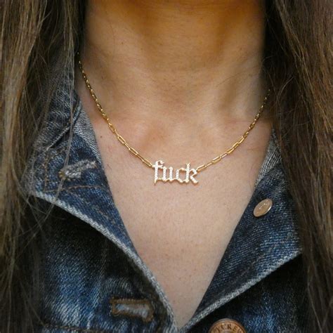 Fuck Necklace Fuck You Necklace FU Necklace F Necklace Etsy