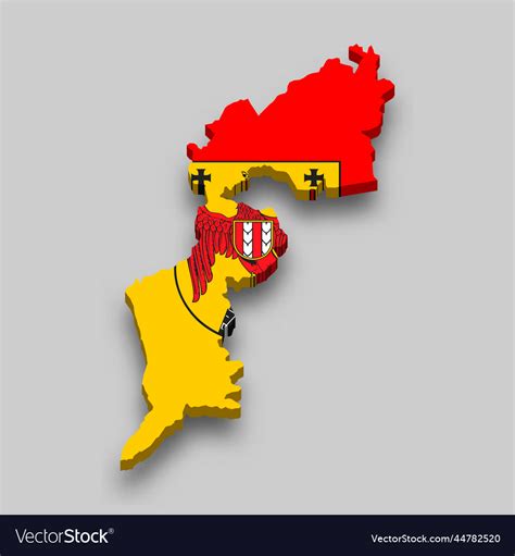 3d Isometric Map Of Burgenland Is A Region Vector Image