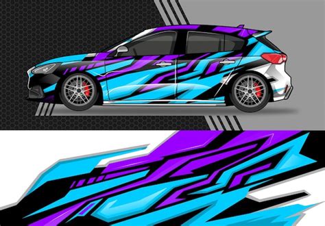 Premium Vector Car Wrap Decal Graphic Design Abstract Stripe Racing