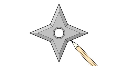 How to Draw a Shuriken (Ninja Star) Step by Step - YouTube