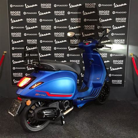 Custom Vespa Sprint S T V Iget Euro Mustache Matte Blue