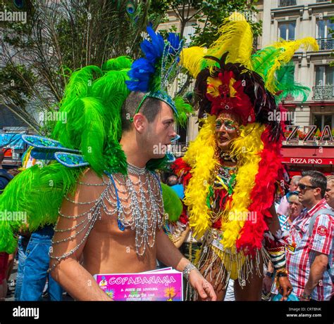 Paris France Colorful Participants Transvestites In Outrageous