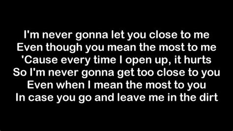 A Black And White Photo With The Words I M Never Going Let You Close To Me Even Though You Mean