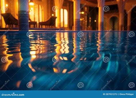 Hot Spring Bathing Bathroom Pink And Blue Light Color Decoration Interior Welness Center Stock