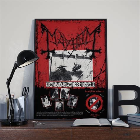 Quadro Banda Mayhem Deathcrush Album Lp Black Metal 35x50cm | Frete grátis