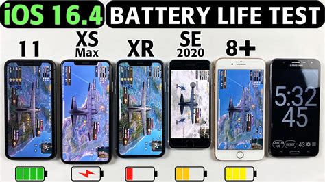 IOS 16 4 BATTERY LIFE TEST IPhone 11 Vs XS Max Vs XR Vs SE 2020 Vs 8