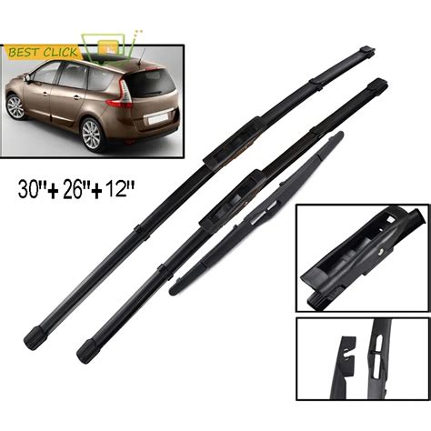 Misima Front Rear Windshield Windscreen Wiper Blades Set For Renault