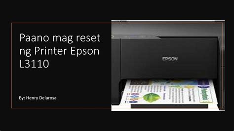 Paano Mag Reset Ng Printer Epson L3110 Youtube