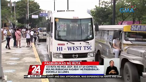 Ruta Ng Mga Jeep Bus At Uv Express Muling Bubuksan Kasabay Ng