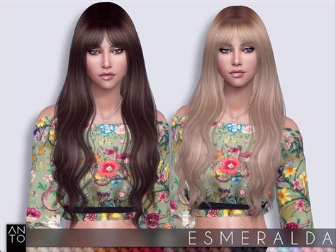 The Sims Resource Anto Esmeralda Hairstyle