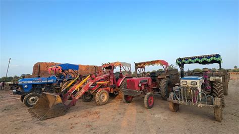 Mahindra And Swaraj Fe Sonalika Di Tractor Loading With Mud