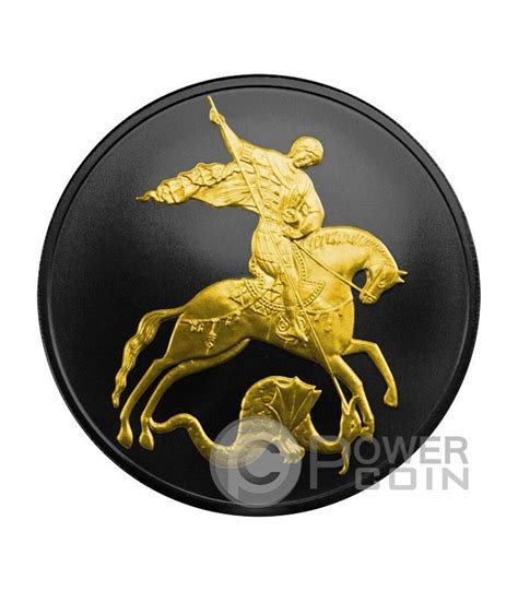 SAINT GEORGE Shade of Enigma Black Ruthenium 1 Oz Silber Münze 3 Rubles