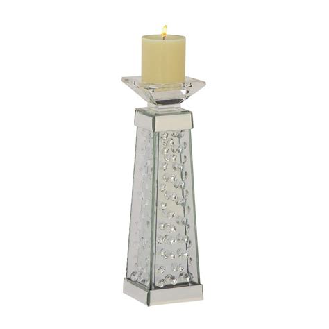 Reviews For Litton Lane Silver Glass Mirrored Candle Holder Pg