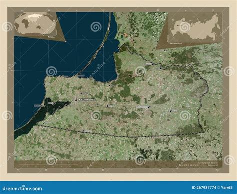 kaliningrad russia high res satellite labelled points  citi stock illustration