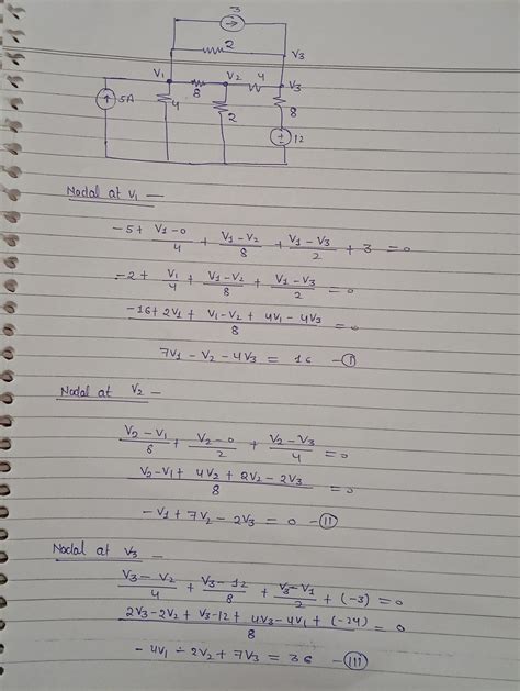 Solved Solve V1 V2 V3 1 Using Nodal Analysis Find V1 V2 And V3 In